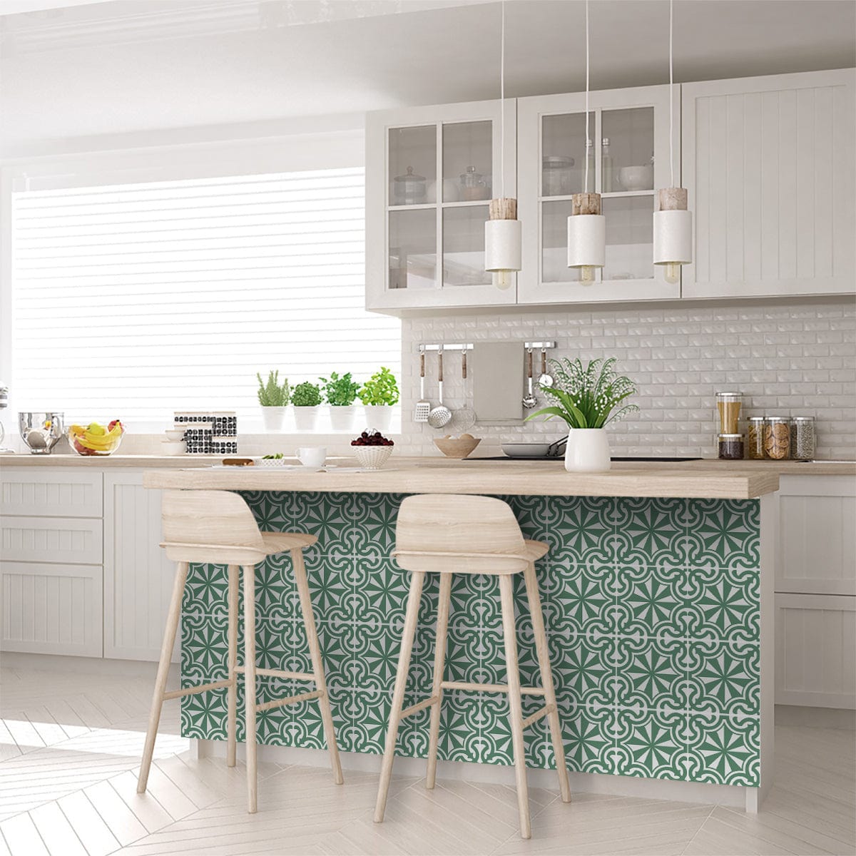 5" X 5" Glenda Sage Removable Peel and Stick Tiles - Homeroots - Flyclothing LLC
