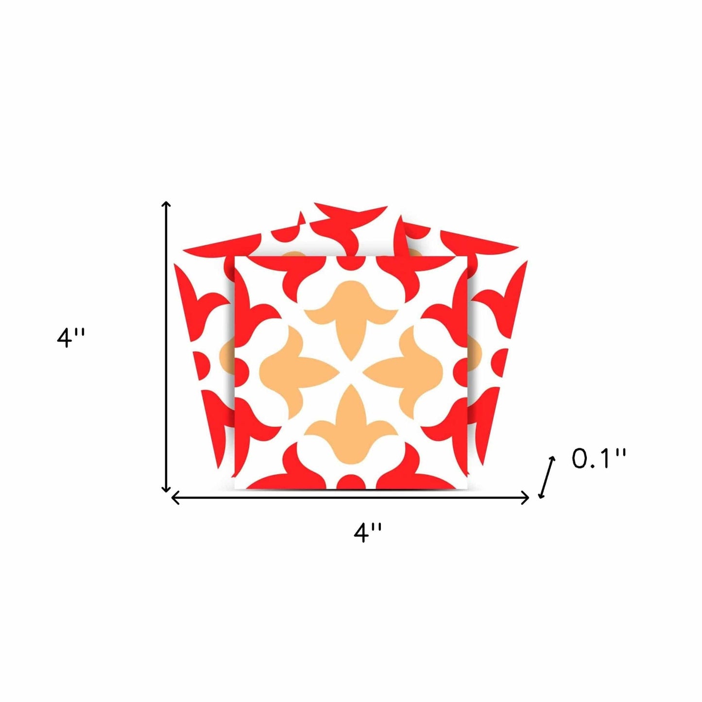 4" X 4" Roja Hola Removable Peel And Stick Tiles - Homeroots - Flyclothing LLC