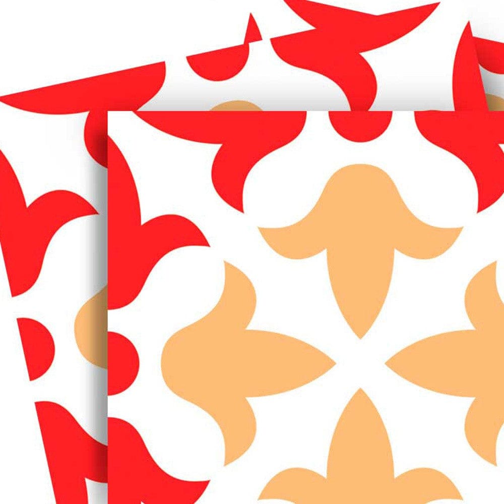 4" X 4" Roja Hola Removable Peel And Stick Tiles - Homeroots - Flyclothing LLC
