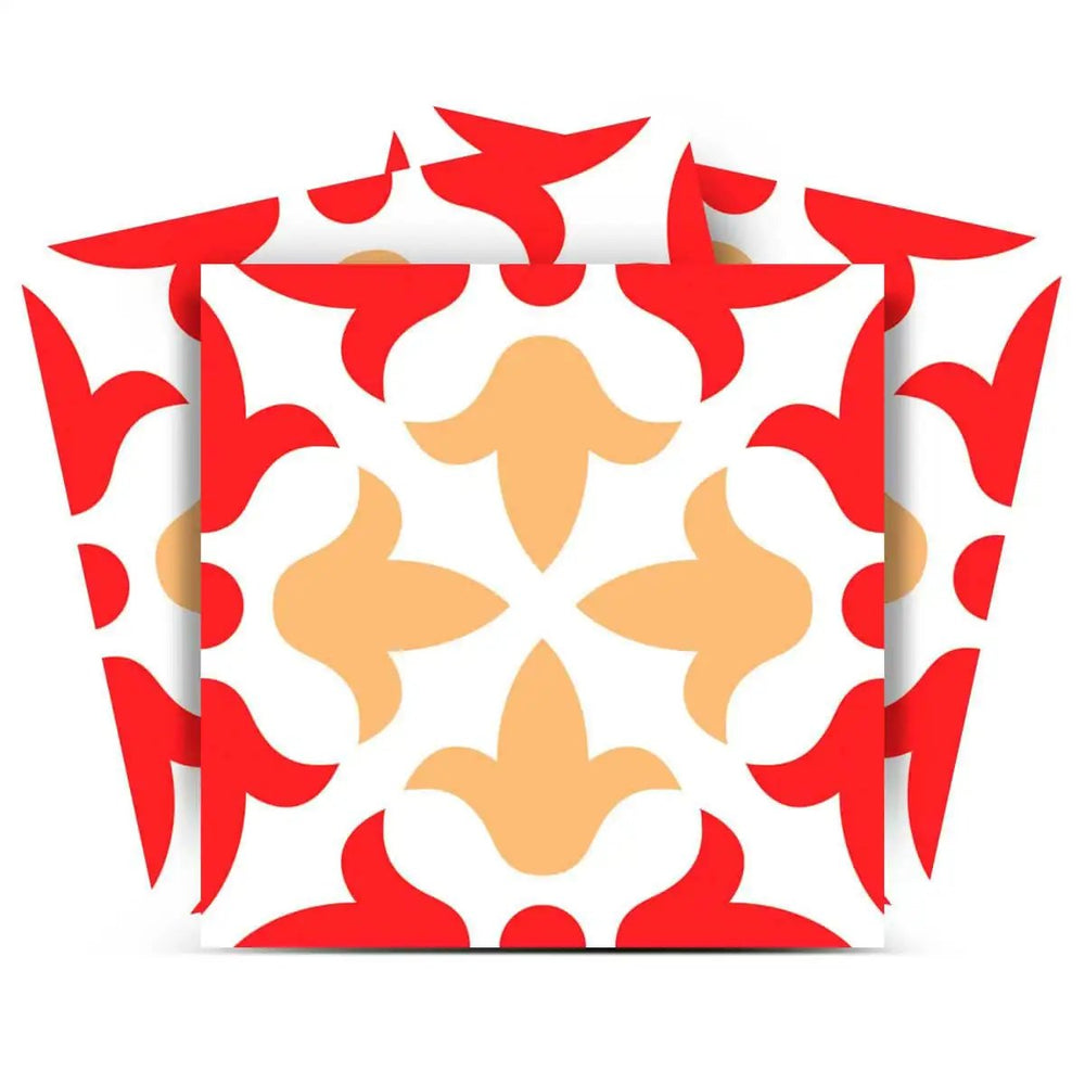 6" X 6" Roja Hola  Removable Peel and Stick Tiles - Homeroots