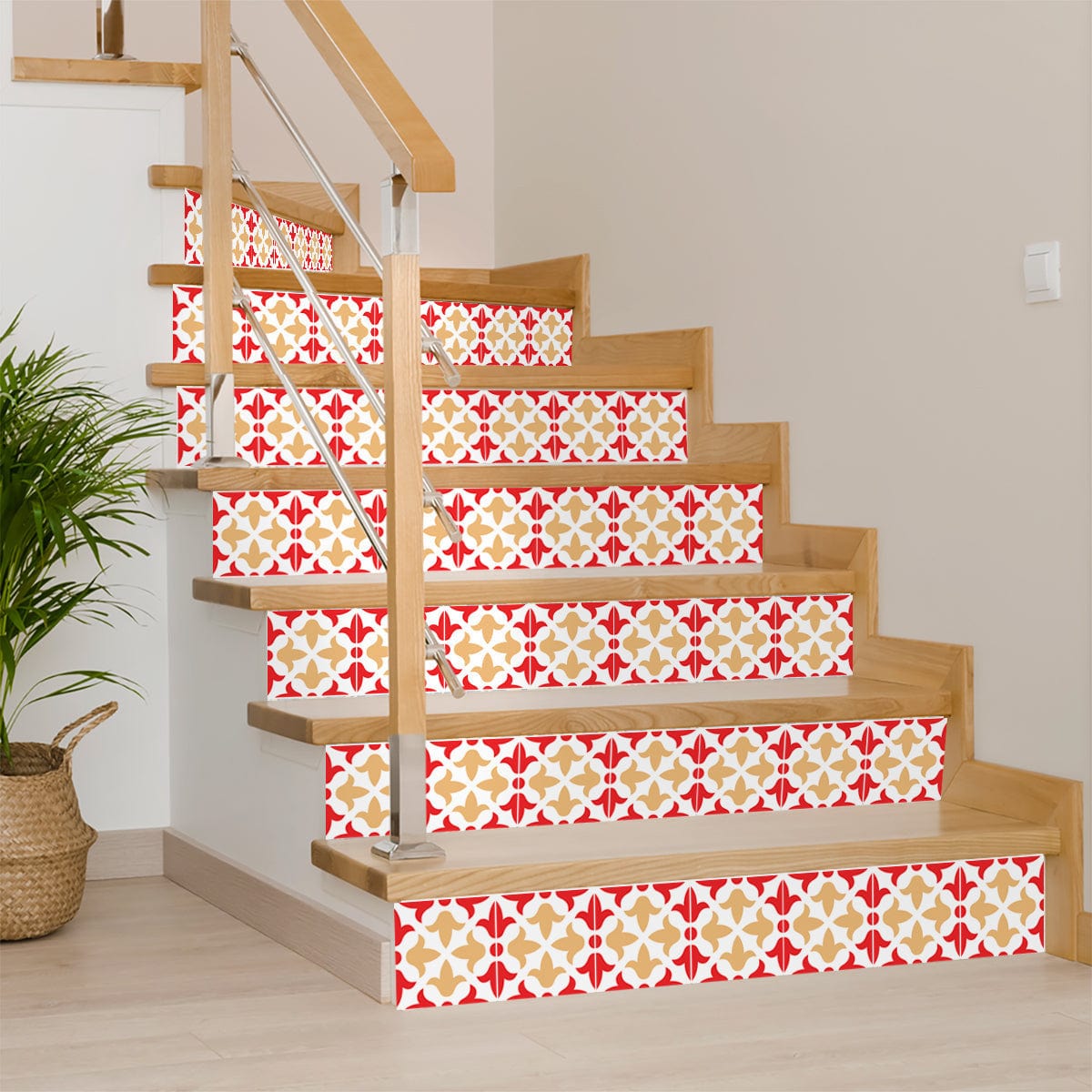 7" X 7" Roja Hola  Removable Peel and Stick Tiles - Homeroots