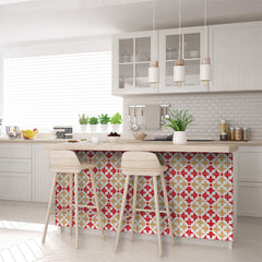 7" X 7" Roja Hola  Removable Peel and Stick Tiles - Homeroots