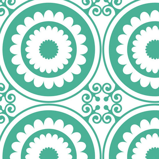 4" x 4" Light Green And White Geo Peel and Stick Removable Tiles