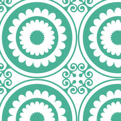 4" x 4" Light Green And White Geo Peel and Stick Removable Tiles