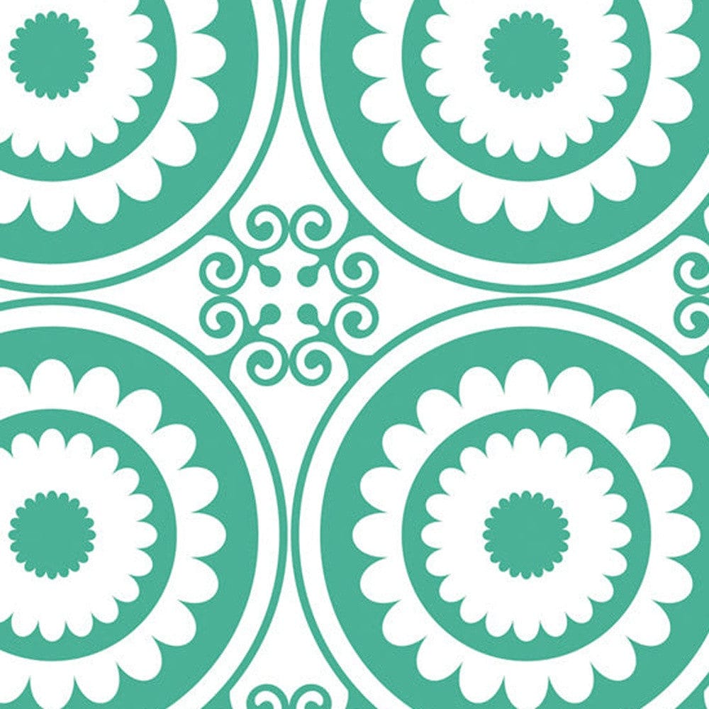 5" x 5" Light Green And White Geo Peel and Stick Removable Tiles - Homeroots