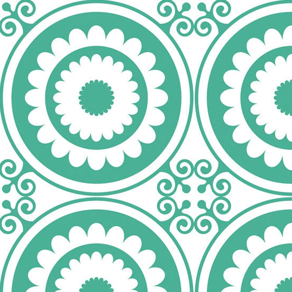 6" x 6" Light Green And White Geo Peel and Stick Removable Tiles - Homeroots