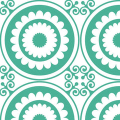 6" x 6" Light Green And White Geo Peel and Stick Removable Tiles - Homeroots