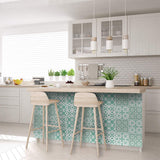 7" x 7" Light Green And White Geo Peel and Stick Removable Tiles - Homeroots - Flyclothing LLC