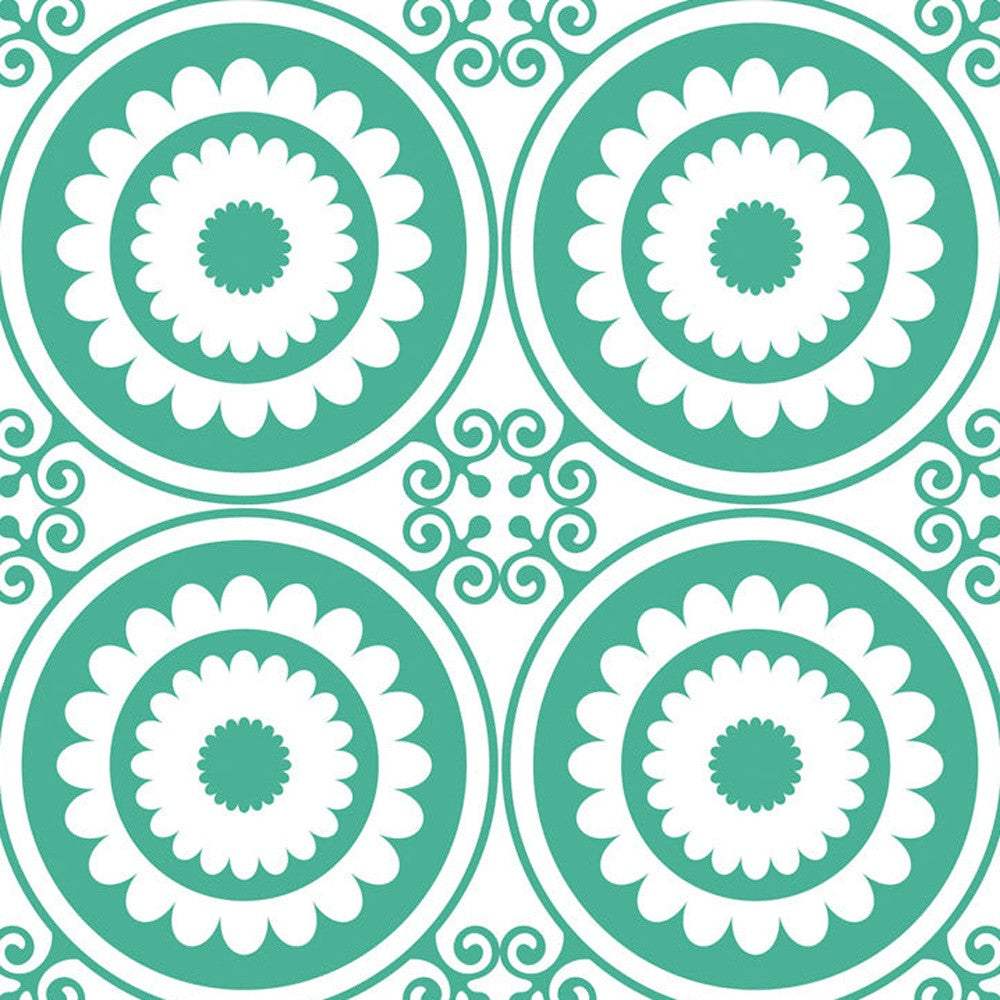 7" x 7" Light Green And White Geo Peel and Stick Removable Tiles - Homeroots - Flyclothing LLC