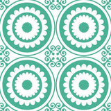 7" x 7" Light Green And White Geo Peel and Stick Removable Tiles - Homeroots