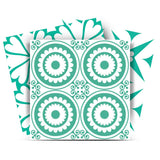 8" x 8" Light Green And White Geo Peel and Stick Removable Tiles - Homeroots - Flyclothing LLC