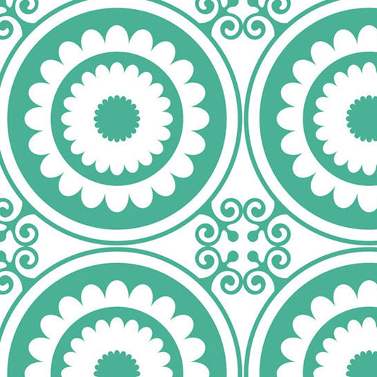 8" x 8" Light Green And White Geo Peel and Stick Removable Tiles