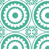 8" x 8" Light Green And White Geo Peel and Stick Removable Tiles - Homeroots