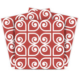 7" x 7" Brick Red And White Scroll Peel and Stick Removable Tiles - Homeroots - Flyclothing LLC