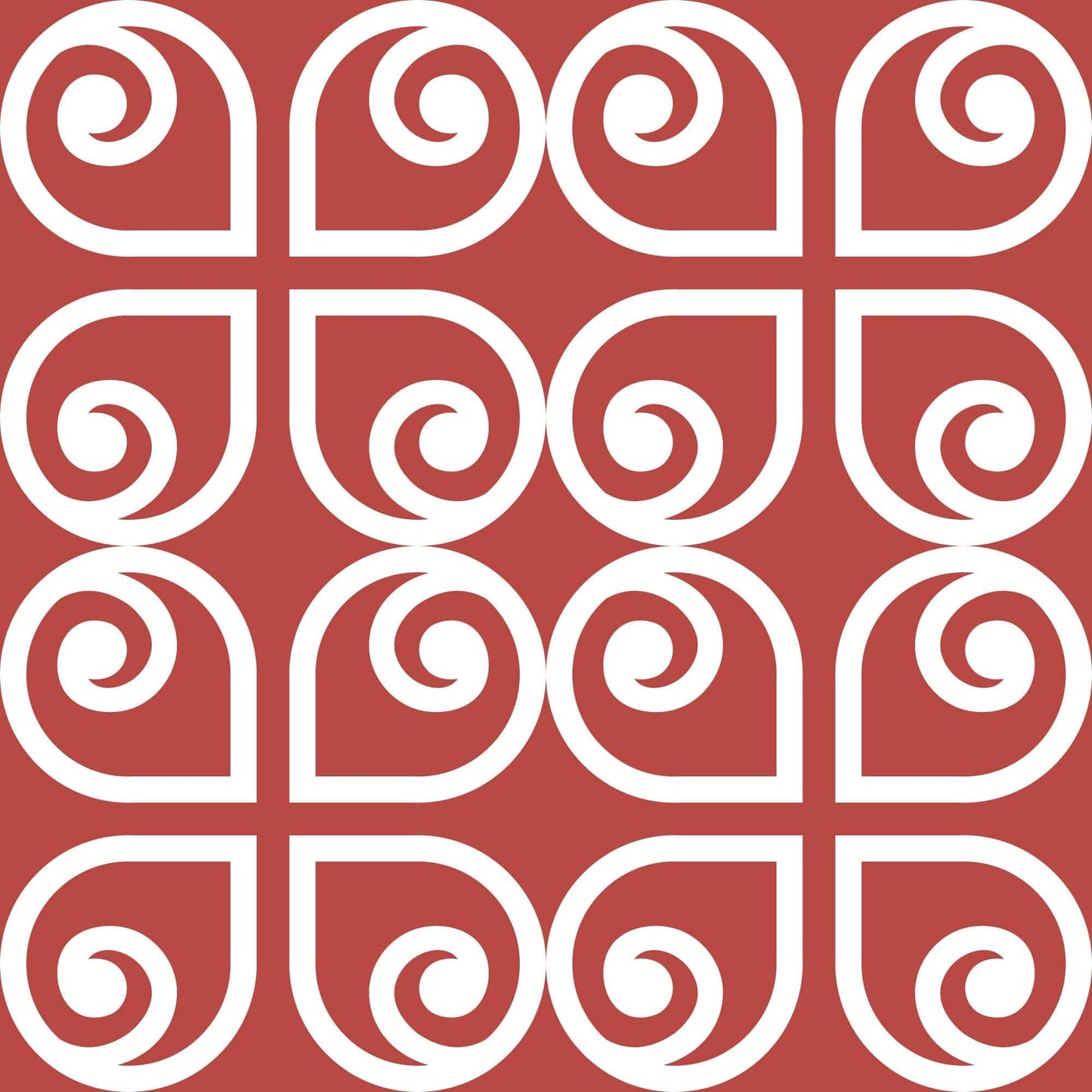 7" x 7" Brick Red And White Scroll Peel and Stick Removable Tiles - Homeroots - Flyclothing LLC