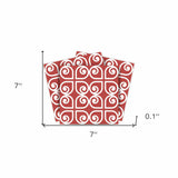 7" x 7" Brick Red And White Scroll Peel and Stick Removable Tiles - Homeroots - Flyclothing LLC