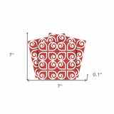 7" x 7" Brick Red And White Scroll Peel and Stick Removable Tiles - Homeroots