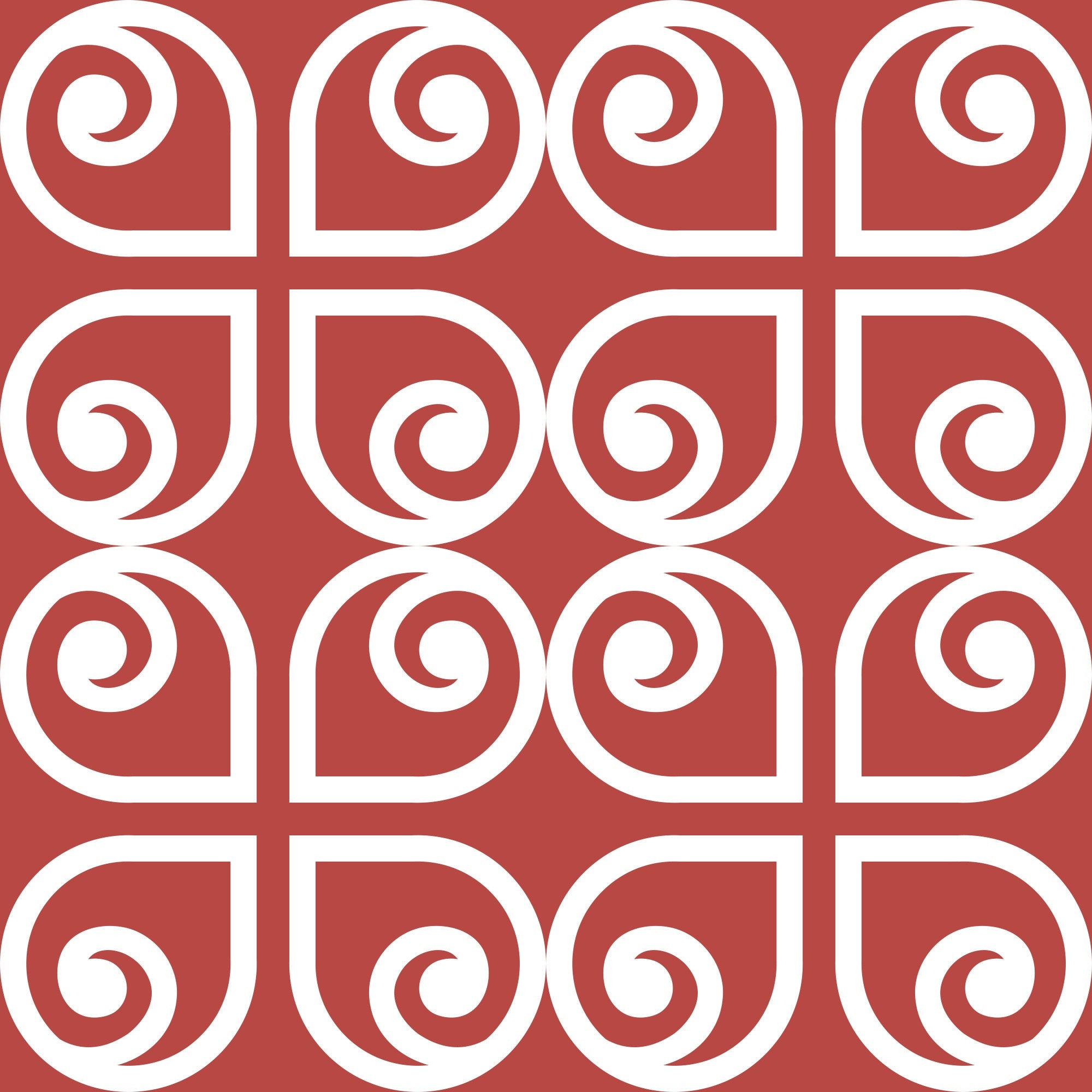 8" x 8" Brick Red And White Scroll Peel and Stick Removable Tiles