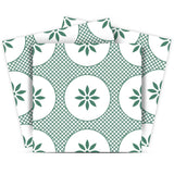 4" x 4" Light Sage And White Circle Flower Peel and Stick Removable Tiles - Homeroots