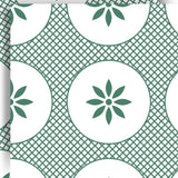 7" x 7" Light Sage And White Circle Flower Peel and Stick Removable Tiles - Homeroots - Flyclothing LLC