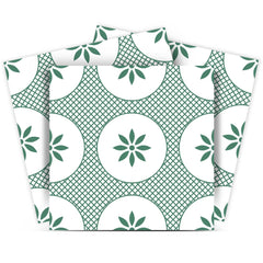 8" x 8" Light Sage And White Circle Flower Peel and Stick Removable Tiles