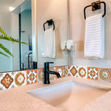 4" x 4" Retro Orange Mosaic Peel and Stick Removable Tiles - Homeroots - Flyclothing LLC