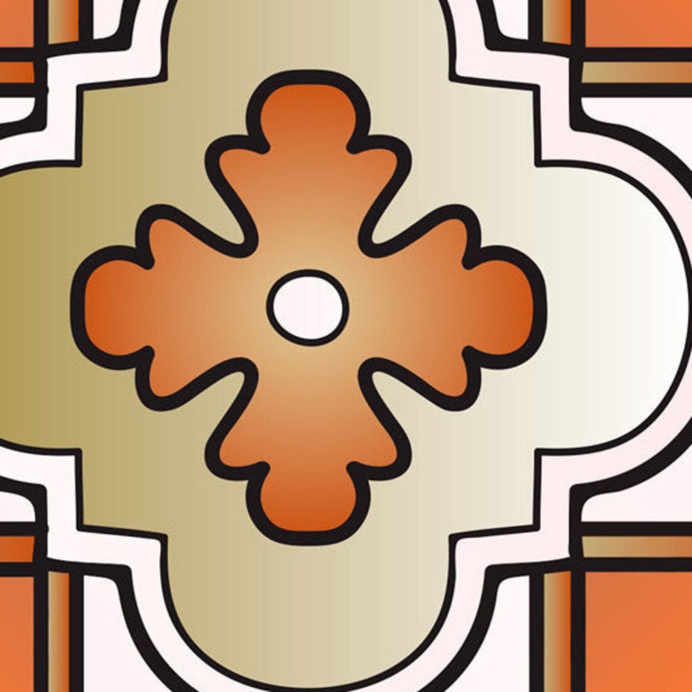 4" x 4" Retro Orange Mosaic Peel and Stick Removable Tiles - Homeroots