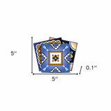 5" x 5" Shades of Blue and Yellow Mosaic Peel and Stick Removable Tiles - Homeroots - Flyclothing LLC