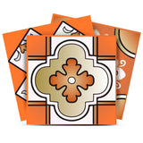 5" x 5" Retro Orange Mosaic Peel and Stick Removable Tiles - Homeroots - Flyclothing LLC