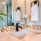 5" x 5" Retro Orange Mosaic Peel and Stick Removable Tiles - Homeroots - Flyclothing LLC