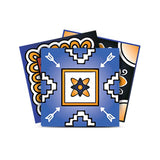 8" x 8" Shades of Blue and Yellow Mosaic Peel and Stick Removable Tiles - Homeroots