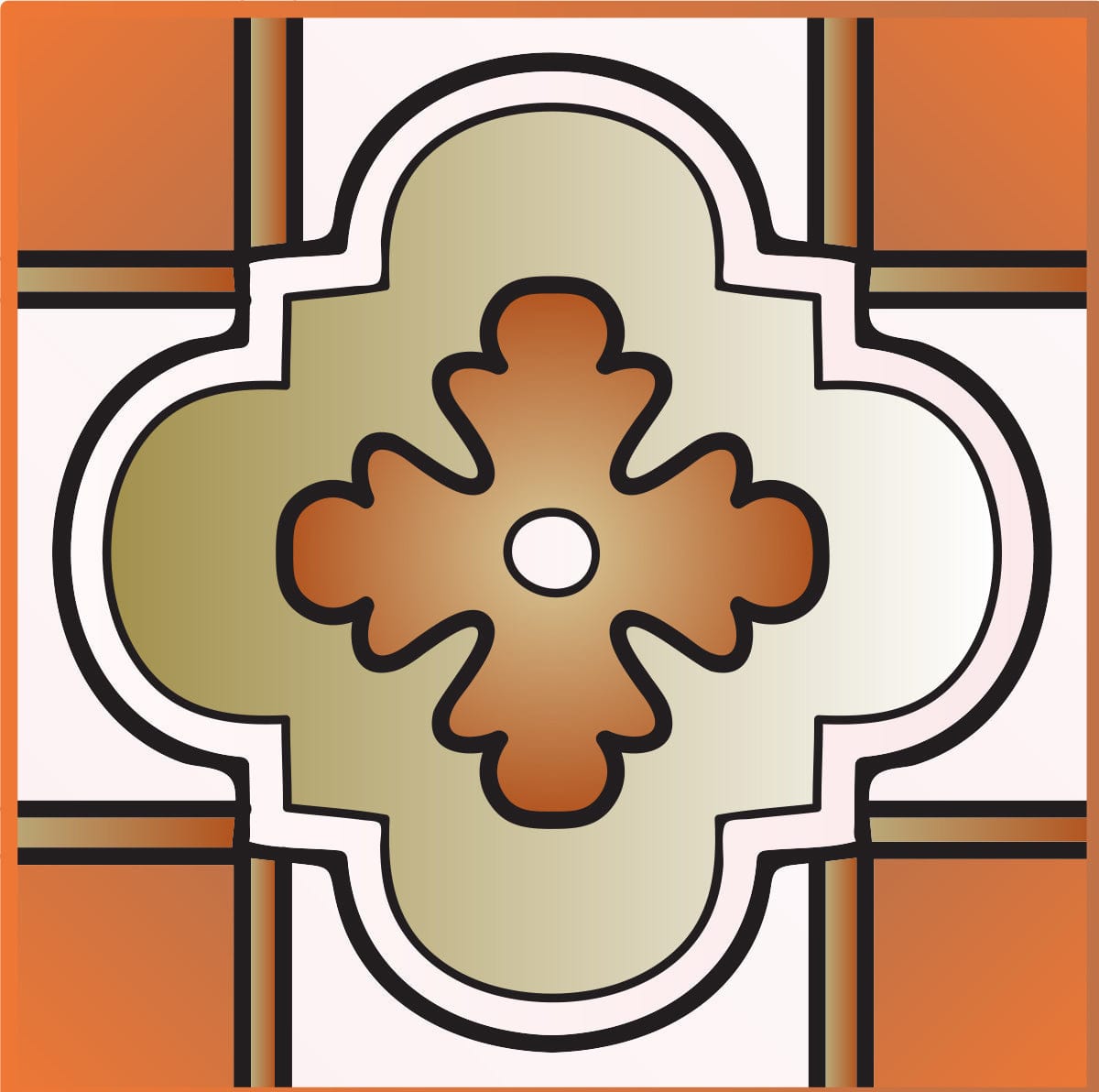 8" x 8" Retro Orange Mosaic Peel and Stick Removable Tiles - Homeroots