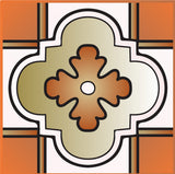 8" x 8" Retro Orange Mosaic Peel and Stick Removable Tiles - Homeroots - Flyclothing LLC