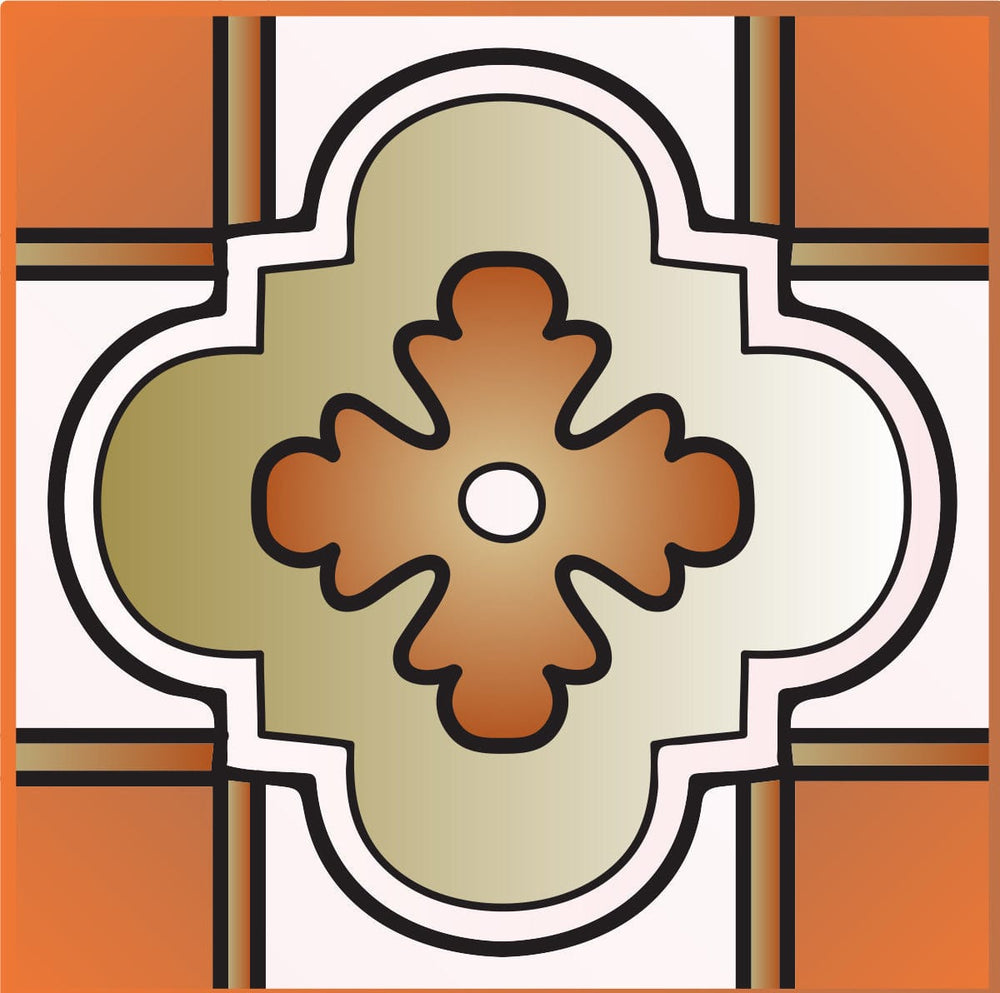 8" x 8" Retro Orange Mosaic Peel and Stick Removable Tiles - Homeroots - Flyclothing LLC