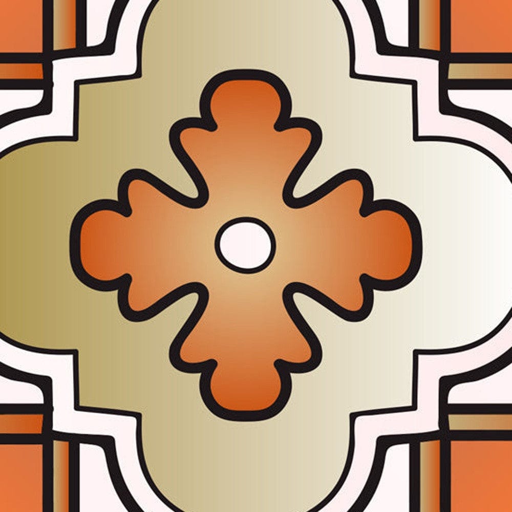 8" x 8" Retro Orange Mosaic Peel and Stick Removable Tiles - Homeroots