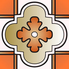 8" x 8" Retro Orange Mosaic Peel and Stick Removable Tiles - Homeroots