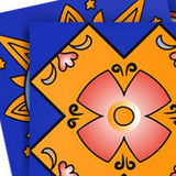 4" x 4" Blue and Gold Celestial Mosaic Peel and Stick Removable Tiles - Homeroots - Flyclothing LLC