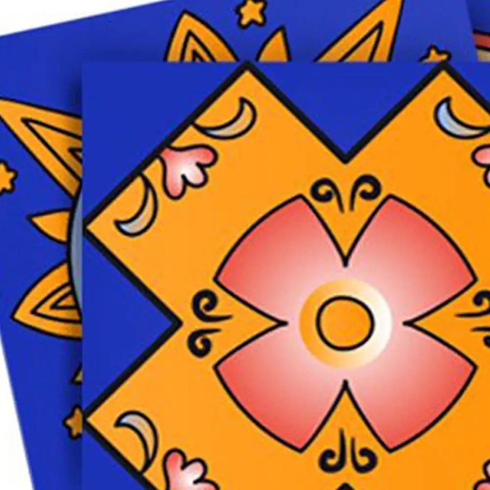 4" x 4" Blue and Gold Celestial Mosaic Peel and Stick Removable Tiles - Homeroots - Flyclothing LLC