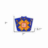 7" x 7" Blue and Gold Celestial Mosaic Peel and Stick Removable Tiles - Homeroots - Flyclothing LLC