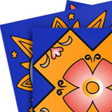 8" x 8" Blue and Gold Celestial Mosaic Peel and Stick Removable Tiles - Homeroots