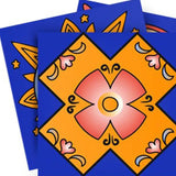 8" x 8" Blue and Gold Celestial Mosaic Peel and Stick Removable Tiles - Homeroots