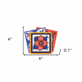 4" x 4" Shades of Blue Celestial Mosaic Peeland Stick Removable Tiles - Homeroots