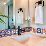 6" x 6" Shades of Blue Celestial Mosaic Peeland Stick Removable Tiles - Homeroots - Flyclothing LLC