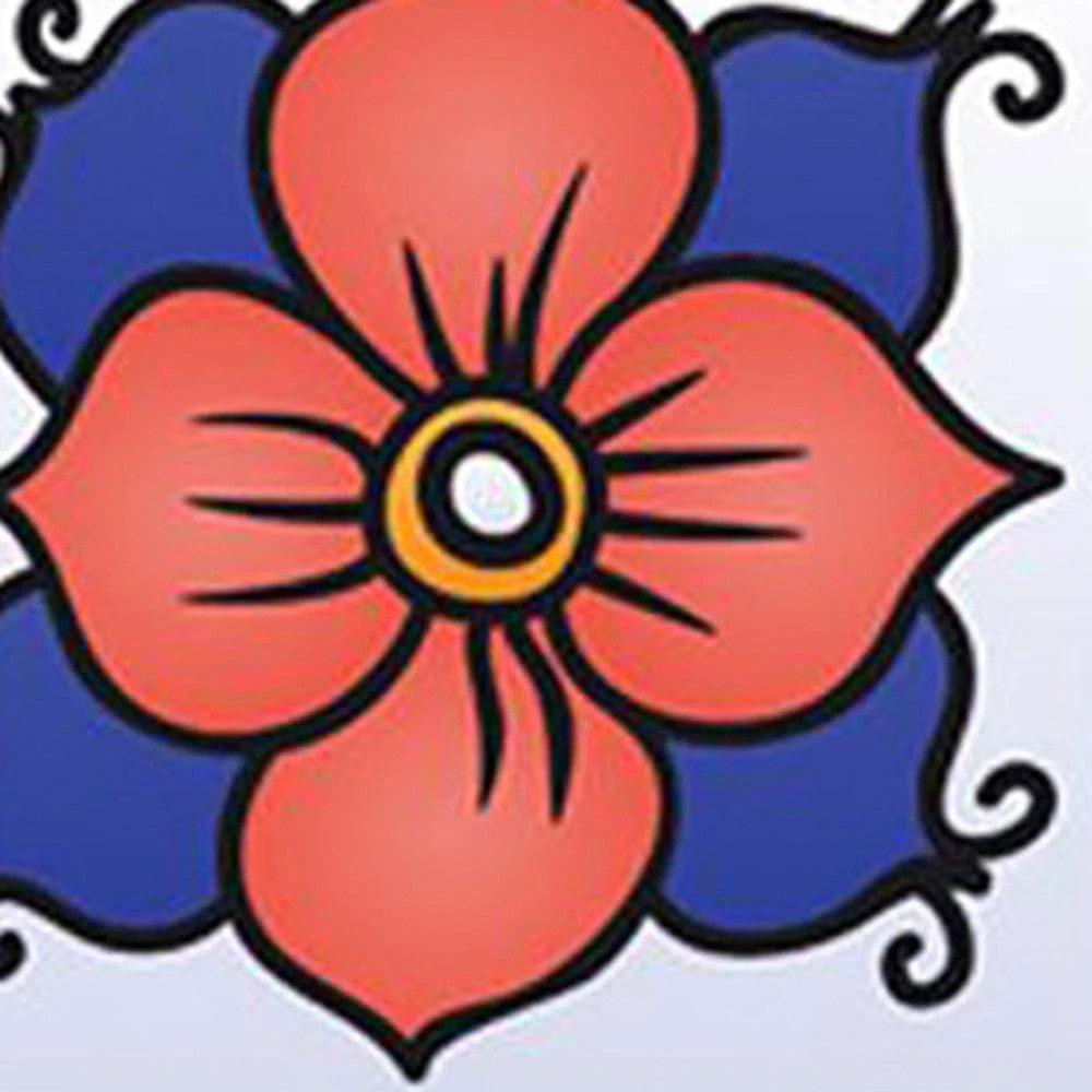 7" x 7" Shades of Blue Celestial Mosaic Peeland Stick Removable Tiles - Homeroots