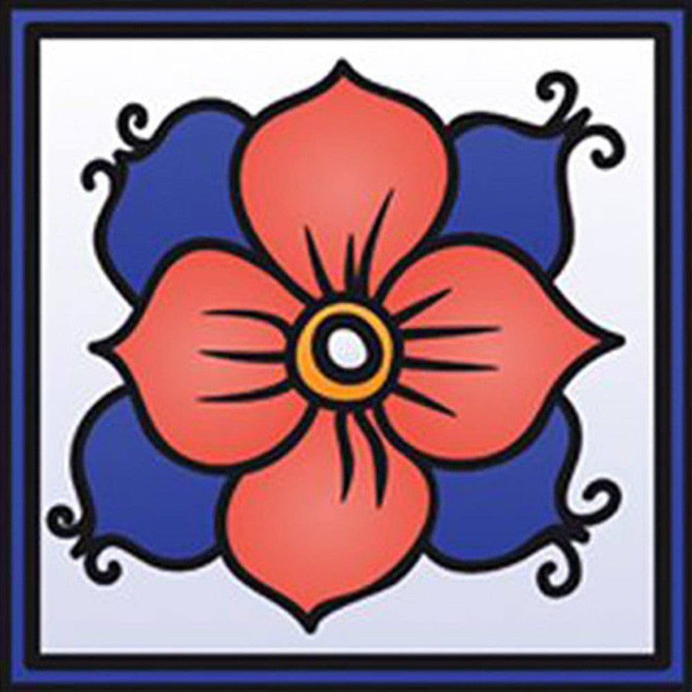 7" x 7" Shades of Blue Celestial Mosaic Peeland Stick Removable Tiles - Homeroots