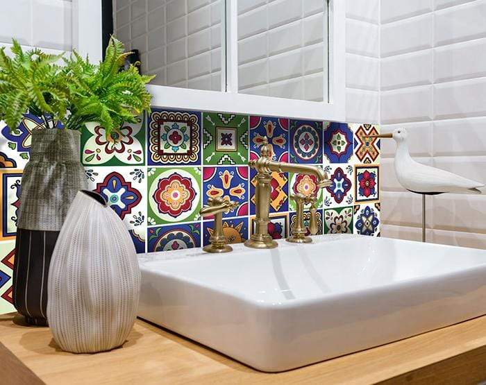 6" x 6" Mediterra Celestial Mosaic Peel and Stick Removable Tiles - Homeroots - Flyclothing LLC
