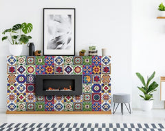 7" x 7" Mediterra Celestial Mosaic Peel and Stick Removable Tiles - Homeroots