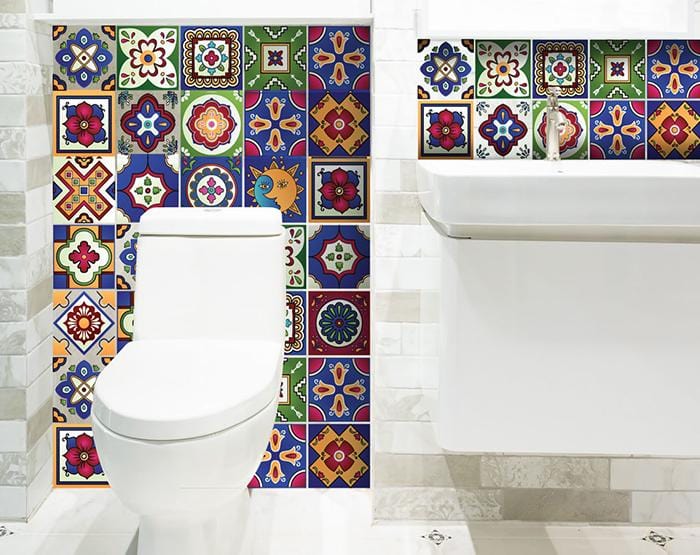 7" x 7" Mediterra Celestial Mosaic Peel and Stick Removable Tiles - Homeroots