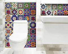 7" x 7" Mediterra Celestial Mosaic Peel and Stick Removable Tiles - Homeroots