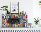8" x 8" Mediterra Celestial Mosaic Peel and Stick Removable Tiles - Homeroots - Flyclothing LLC